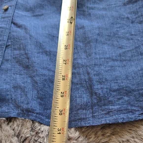 LRL Ralph Lauren Blue Button Down Linen Shirt 2x - Picture 8 of 11